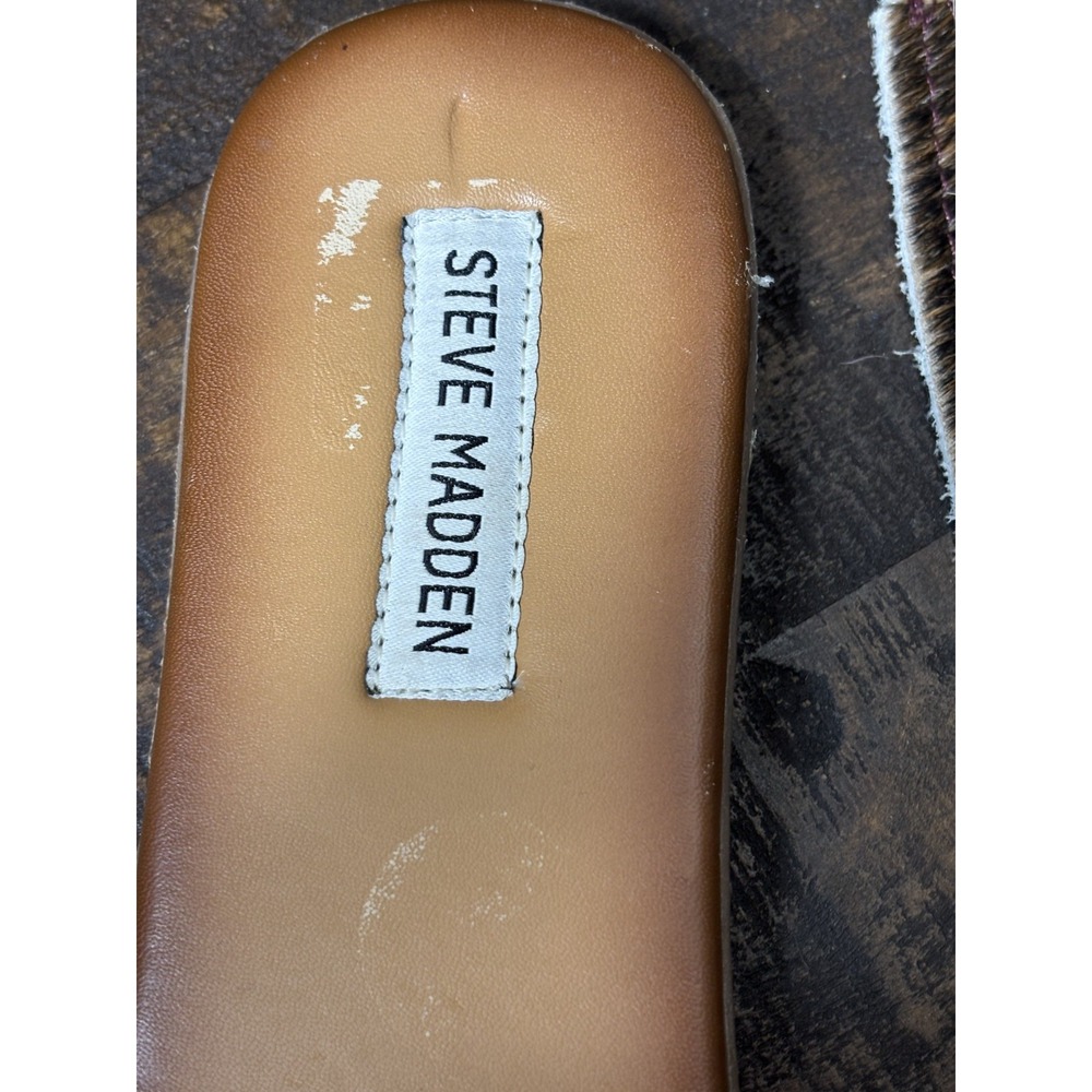 Steve Madden Ivory Snake-Print Slide Sandals with Silver Studs - Picture 7 of 8
